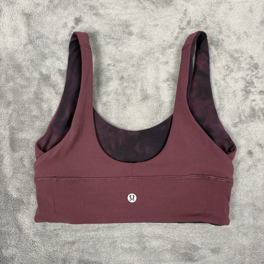 Lululemon Women's‎ Reversible Maroon and Black Camo Bra Size 4 - Picture 2 of 5